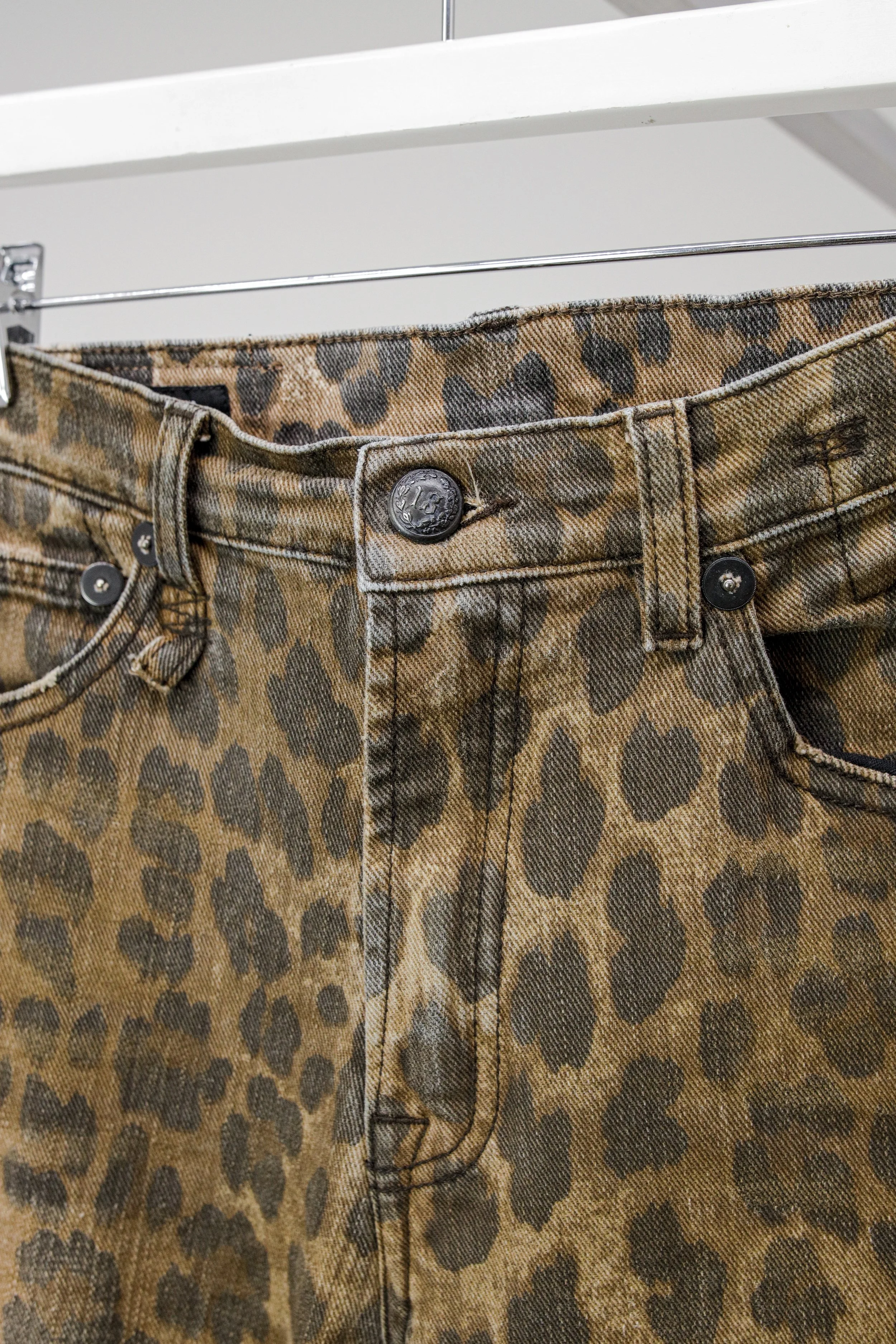 Leopard denim deals pants
